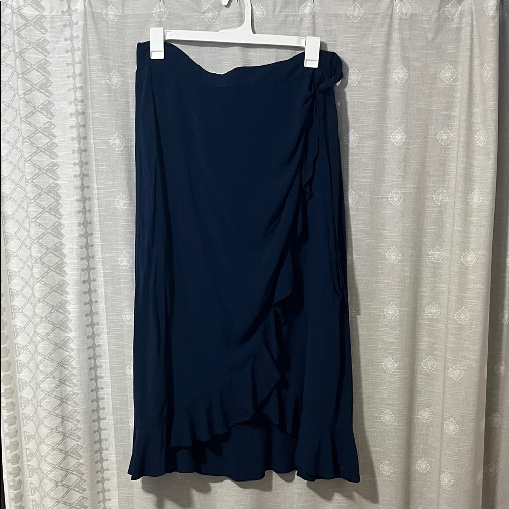 INC International Concepts Midi Navy Wrap Skirt